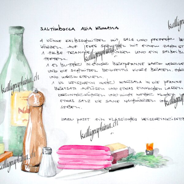 Illustriertes Saltimbocca-Rezept