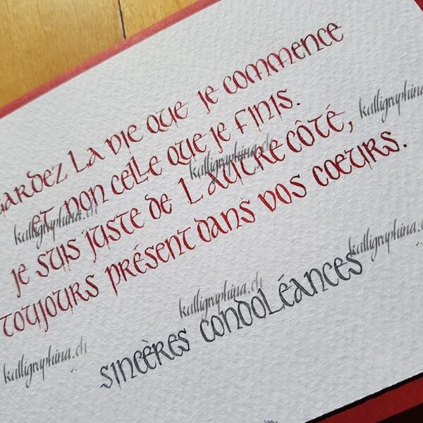 Beileidskarte in Spitzfeder-Fraktur (Karte im Shop erhältlich)