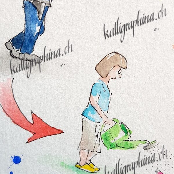 Detail einer Karte zur Pensionierung für eine Polizistin...