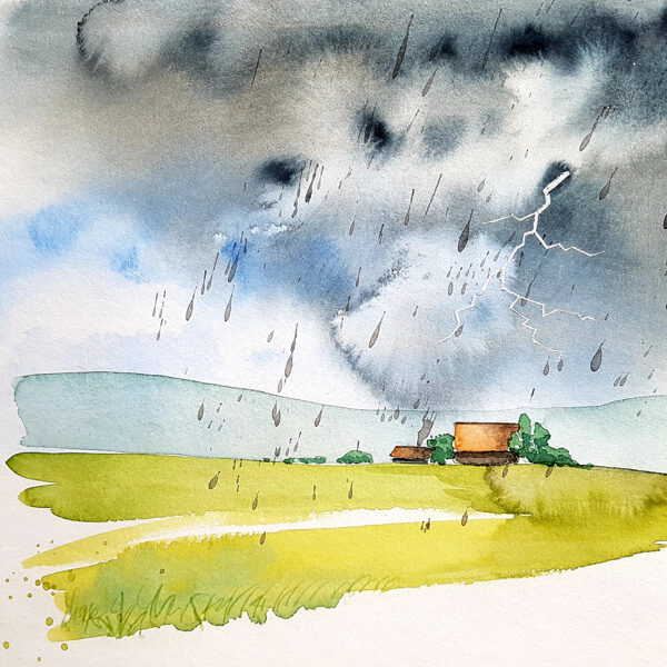 Übungsstück mit Aquarell