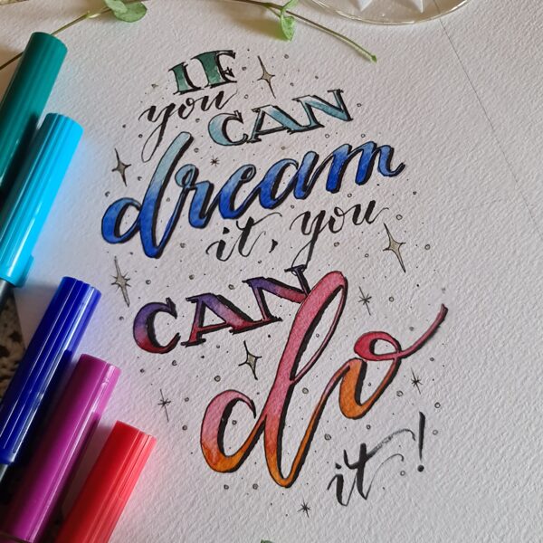 Handlettering mit Farbverlauf