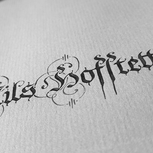 Umschlag-Beschriftung in Barock-Fraktur