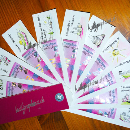 Geschenkgutschein als Notenfächer gestaltet