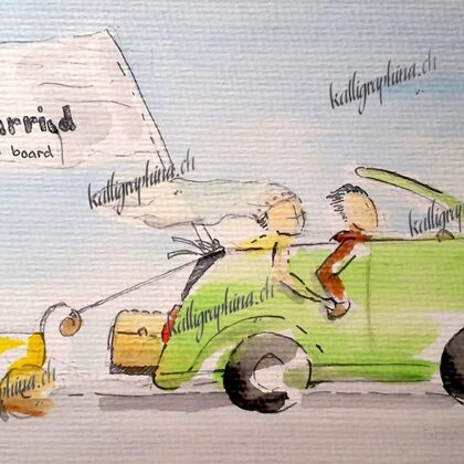 Gratulationskarte zu Hochzeit und Geburt