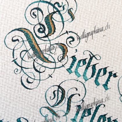 Dankeskarte mit Initial (Barockfraktur)
