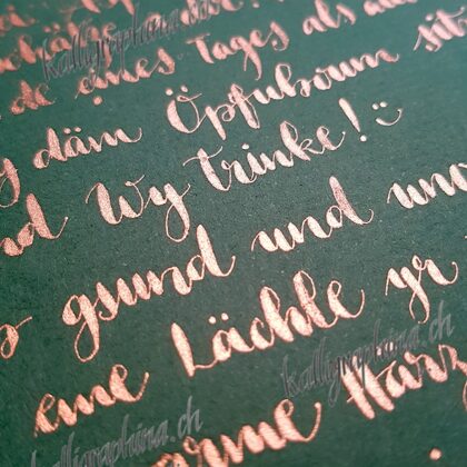 Gratulationsschreiben Kupfertinte