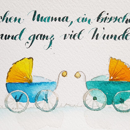 Gratulationskarte zur Geburt von Zwillingen