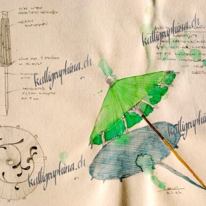 Little paper umbrella - study with a margarita recipe