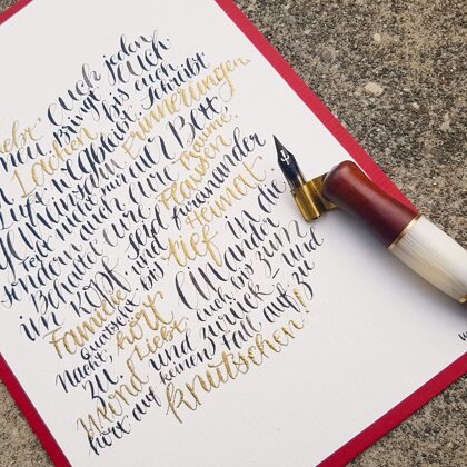 Wedding poem with golden accents