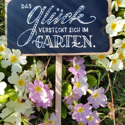 Wooden sign for the garden