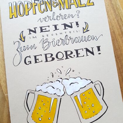 Card to an opening of a brewery