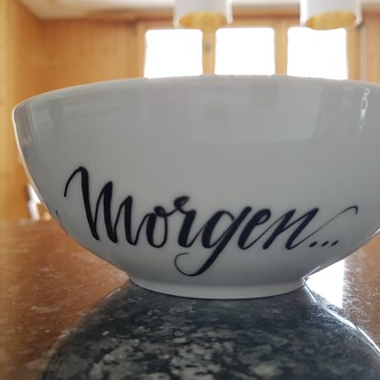 Müslischale "Ein guter Morgen ...hat Müsli im Mund."