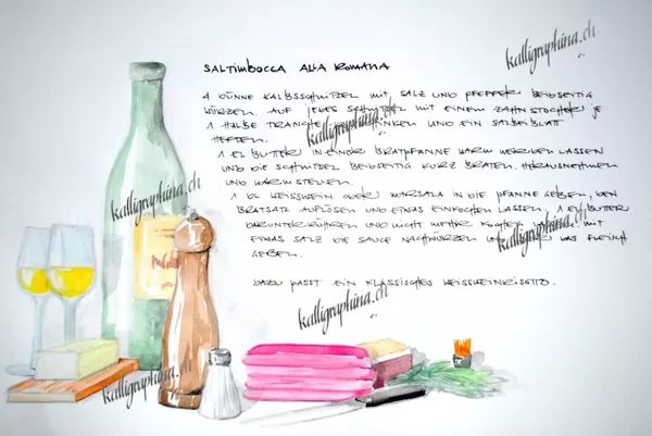 Illustriertes Saltimbocca-Rezept