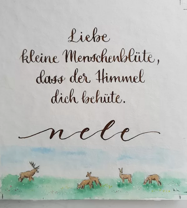 Auftragsarbeit: Gratulationskarte zur Geburt von Nele