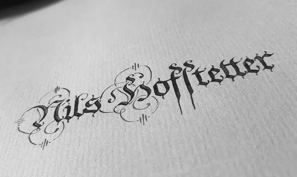 Umschlag-Beschriftung in Barock-Fraktur