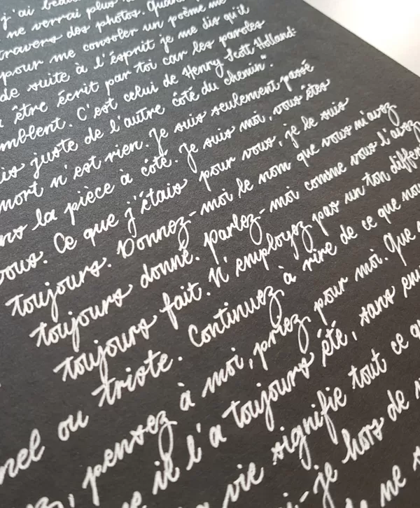 Schrift-Test für ein Kondolenzbuch