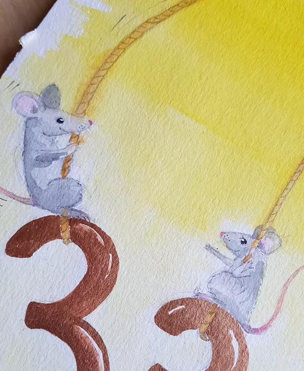 Illustration für eine Geburtstagskarte