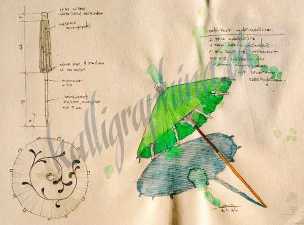 Paper umbrella - study