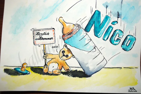 Congratulation card for the birth of "Nico"
