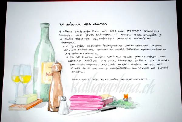 Illustrated recipe "Saltimbocca"