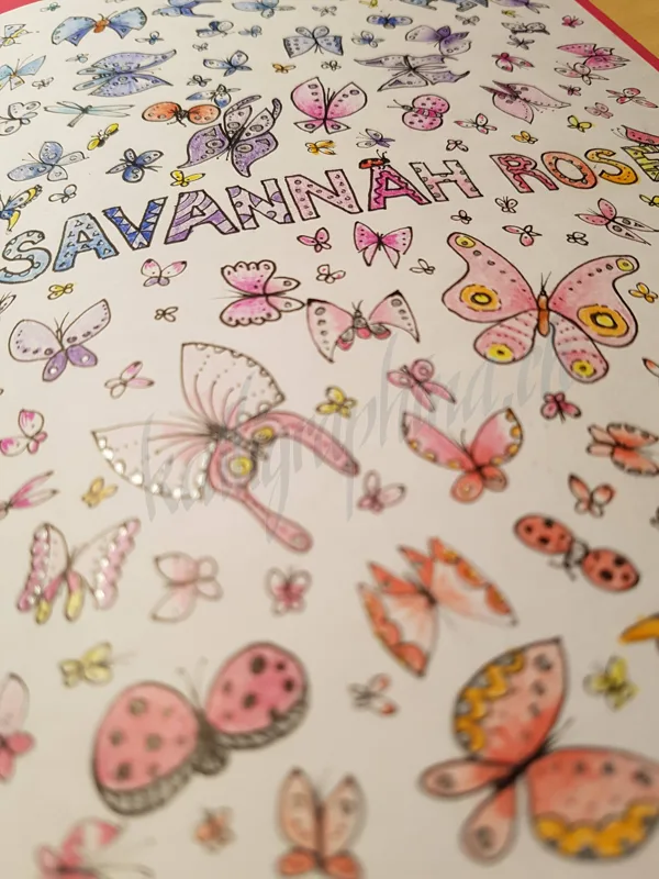 Congratulation card for the birth of "Savannah Rose"