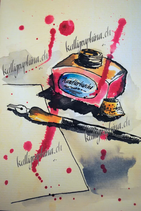 Dankeskarte für Federhalter