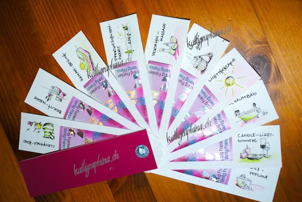 Geschenkgutschein als Notenfächer gestaltet