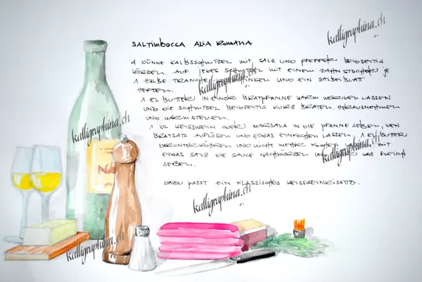 Illustriertes Saltimbocca-Rezept