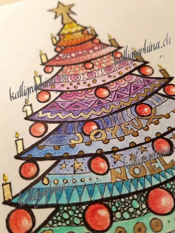 Bunter Weihnachtsbaum (ähnliche Karte im Shop erhältlich)