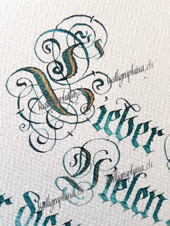 Dankeskarte mit Initial (Barockfraktur)