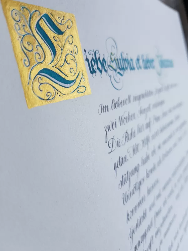 Dankesworte in Fraktur und Schreibschrift