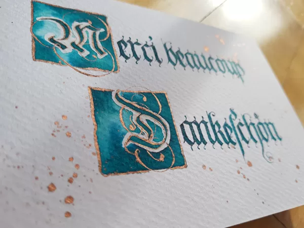 Doppeltes Danke in Fraktur