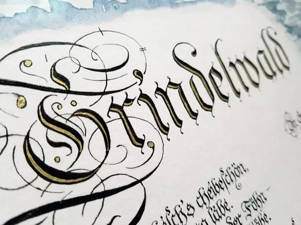 Detail Titelzeile Barockfraktur