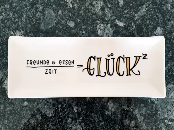 Glücksformel auf Apéro-Platte