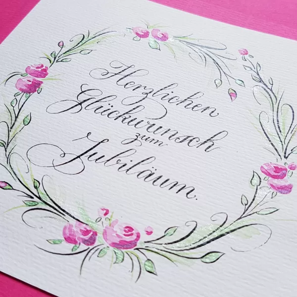 Gratulations-Karte in Schreibschrift
