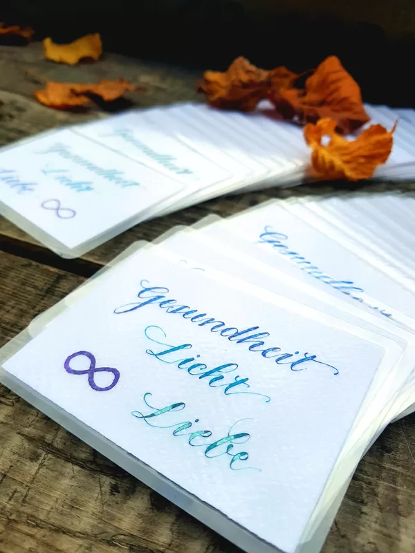Wasserglas-Untersetzer - Give-Aways einer ganzheitlichen Praxis