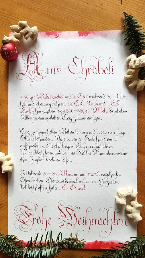 Rezept in Spitzfederfraktur