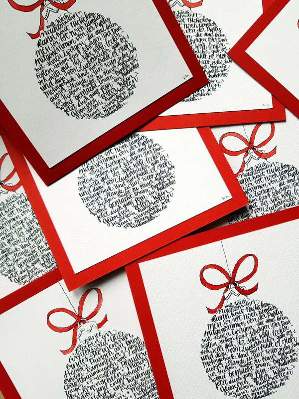 Christmas baubles created with letters