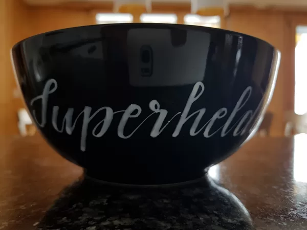 Müslischale "Superhelden-Frühstück ...und du packst das!"